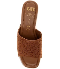 GB Buck-Aroo 2 Suede Studded Wood Platform Sandals