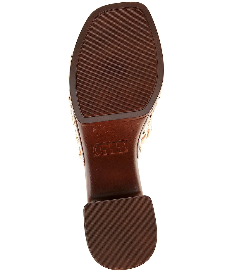 GB Buck-Aroo Speckled Cow Print Haircalf Wood Platform Sandals