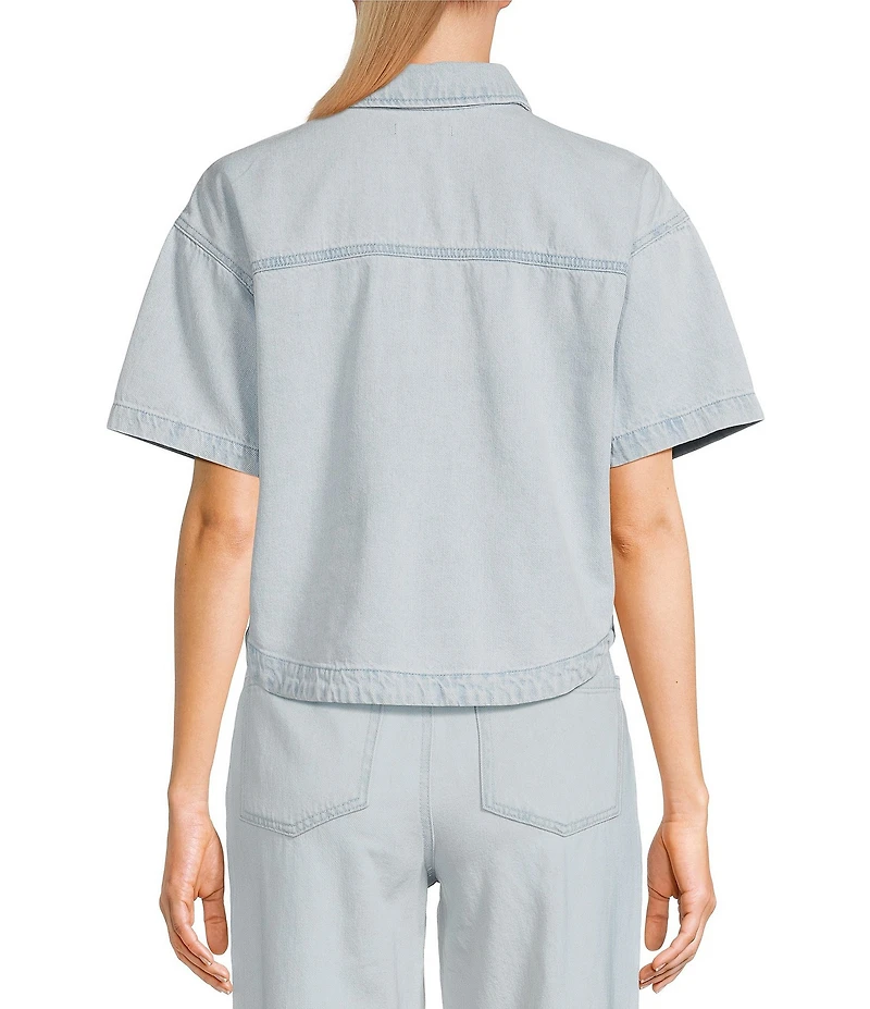 GB Button Front Denim Box Top