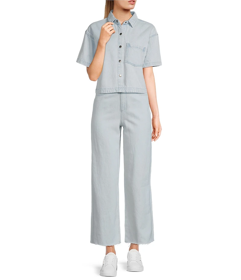 GB Button Front Denim Box Top