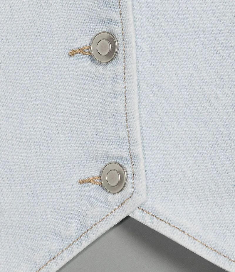GB Coordinating Button Front Halter Denim Vest