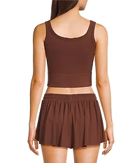 GB Chevron Ribbed Knit Cropped Tank Top