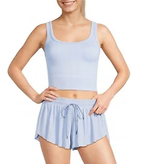 GB Chevron Ribbed Knit Cropped Tank Top