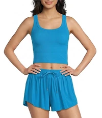 GB Chevron Ribbed Knit Cropped Tank Top