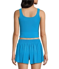 GB Chevron Ribbed Knit Cropped Tank Top