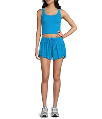 GB Chevron Ribbed Knit Cropped Tank Top