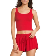 GB Chevron Ribbed Knit Cropped Tank Top