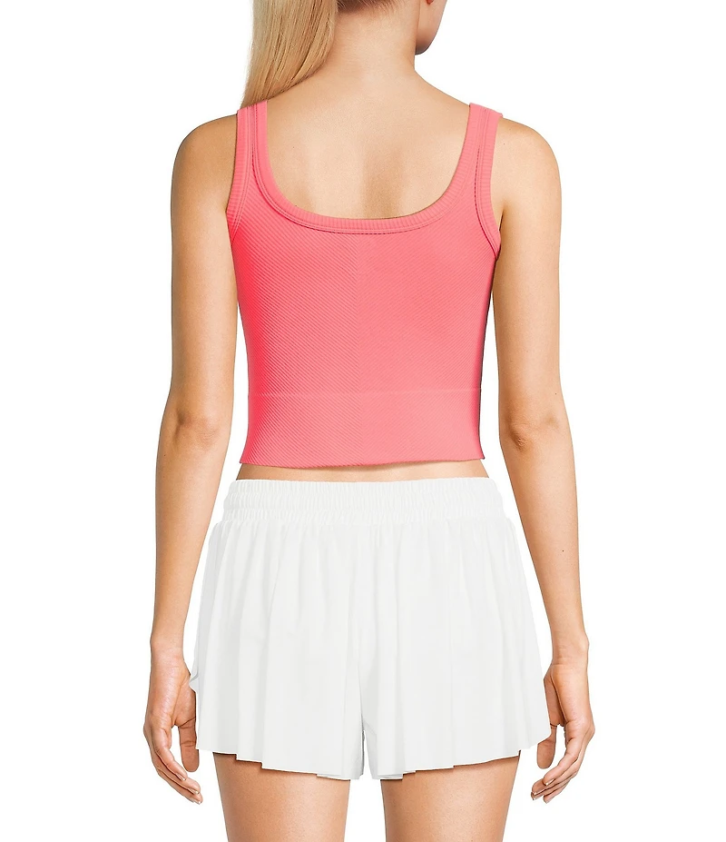 GB Chevron Ribbed Knit Cropped Tank Top