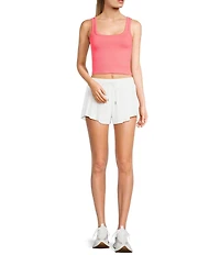 GB Chevron Ribbed Knit Cropped Tank Top