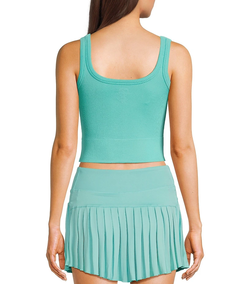 GB Chevron Ribbed Knit Cropped Tank Top