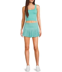 GB Chevron Ribbed Knit Cropped Tank Top