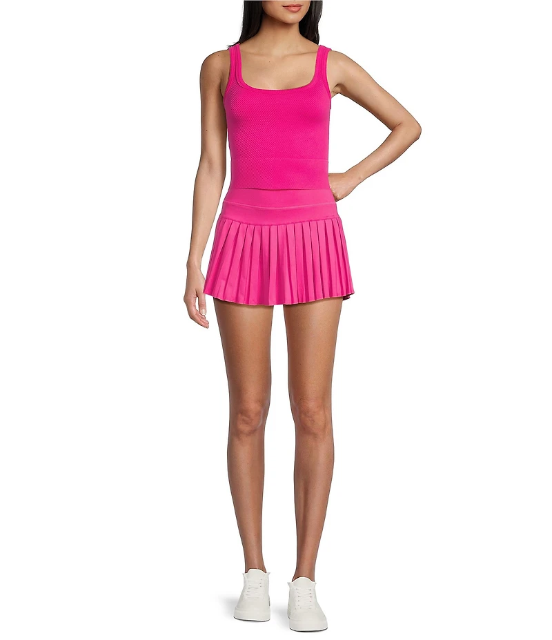 GB Chevron Ribbed Knit Cropped Tank Top
