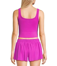 GB Chevron Ribbed Knit Cropped Tank Top