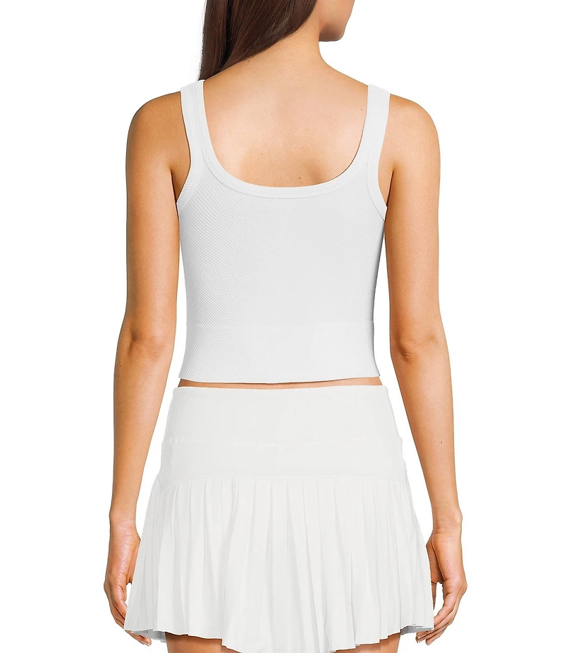 GB Chevron Ribbed Knit Cropped Tank Top