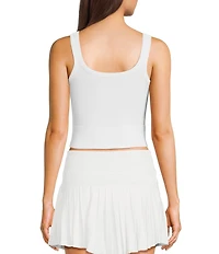 GB Chevron Ribbed Knit Cropped Tank Top