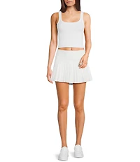 GB Chevron Ribbed Knit Cropped Tank Top