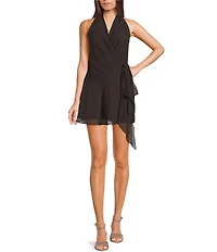 GB Chiffon Side Tie Halter Dress