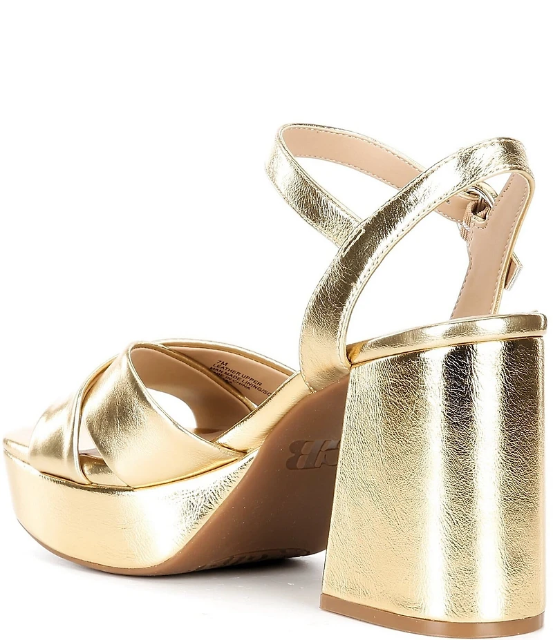 GB Class-Act Leather Platform Cross Strap Sandals