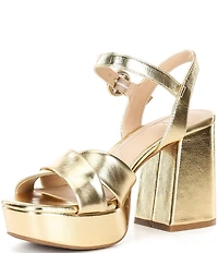 GB Class-Act Leather Platform Cross Strap Sandals