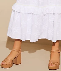 GB Class-Act Leather Platform Cross Strap Sandals