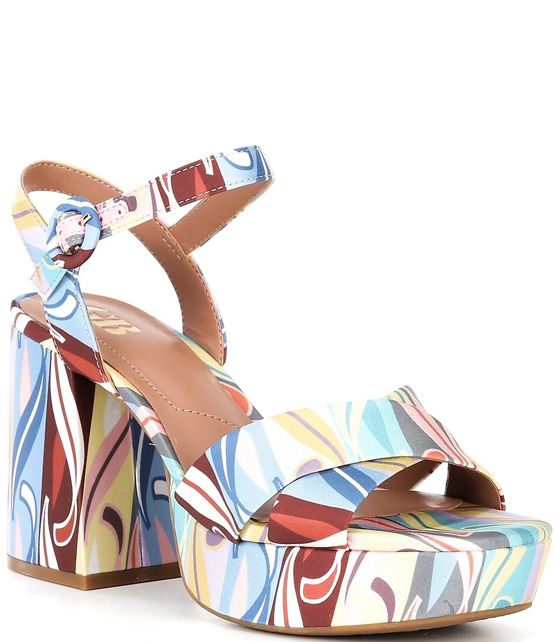 GB Class-Act Rainbow Platform Cross Strap Sandals
