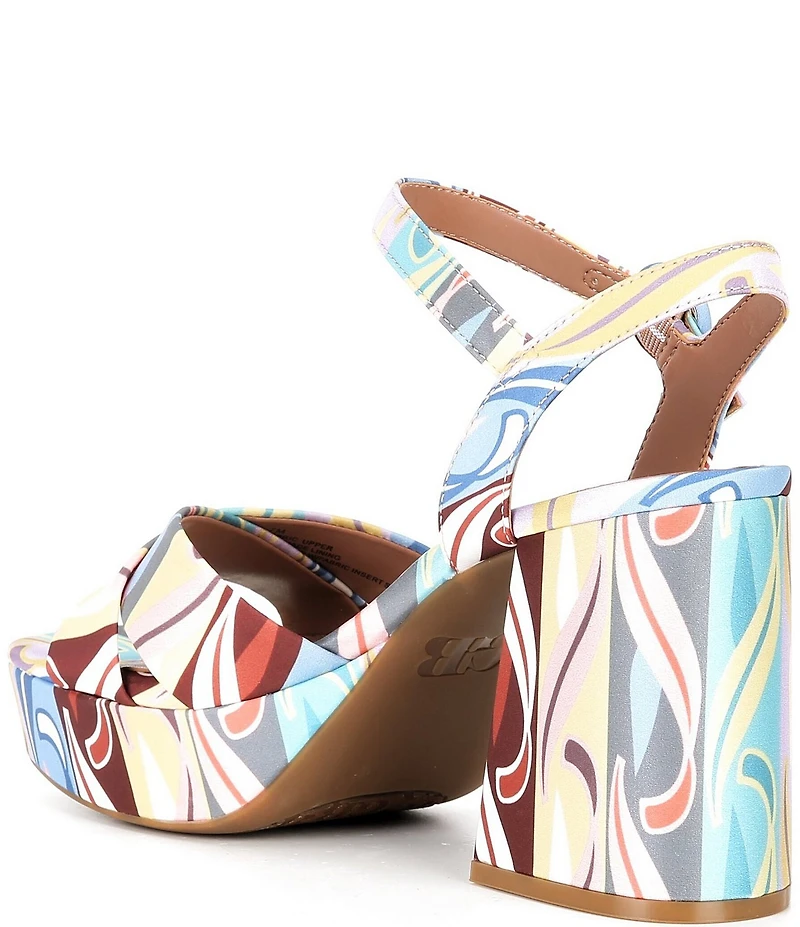 GB Class-Act Rainbow Platform Cross Strap Sandals