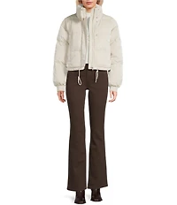 GB Collared Coated Puffer Jacket