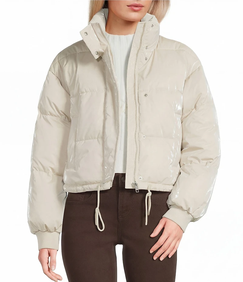 GB Collared Coated Puffer Jacket