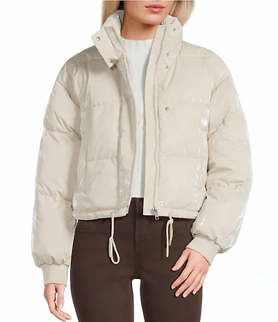 GB Collared Coated Puffer Jacket