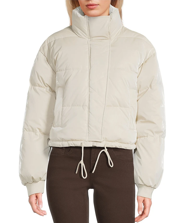 GB Collared Coated Puffer Jacket