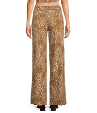 GB Coordinating Deer Print Wide Leg Denim Jeans
