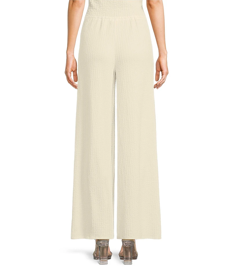 GB Coordinating Knit Pucker Tie Waist Wide Leg Pants