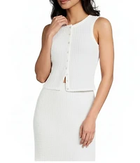 GB Coordinating Pucker Knit Button Front Tank