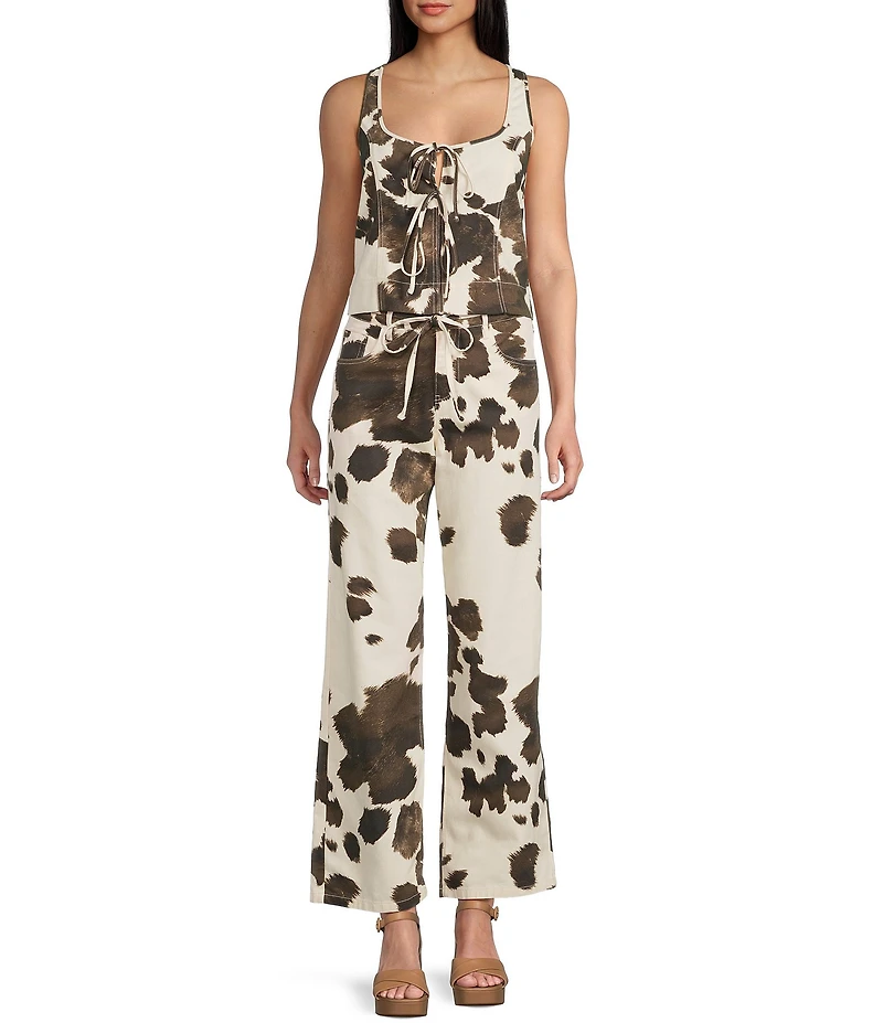 GB Cow Print Denim Coordinating Jeans