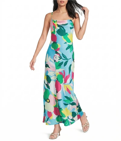 GB Cowl Neck Printed Maxi Slip Dress