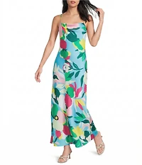 GB Cowl Neck Printed Maxi Slip Dress