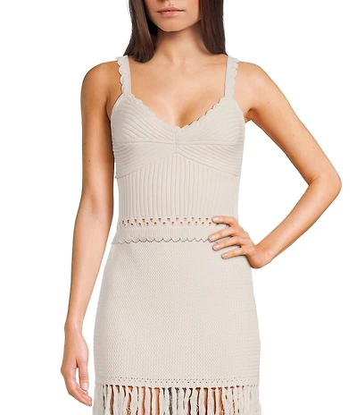 GB Coordinating Crochet Knit Corset Top