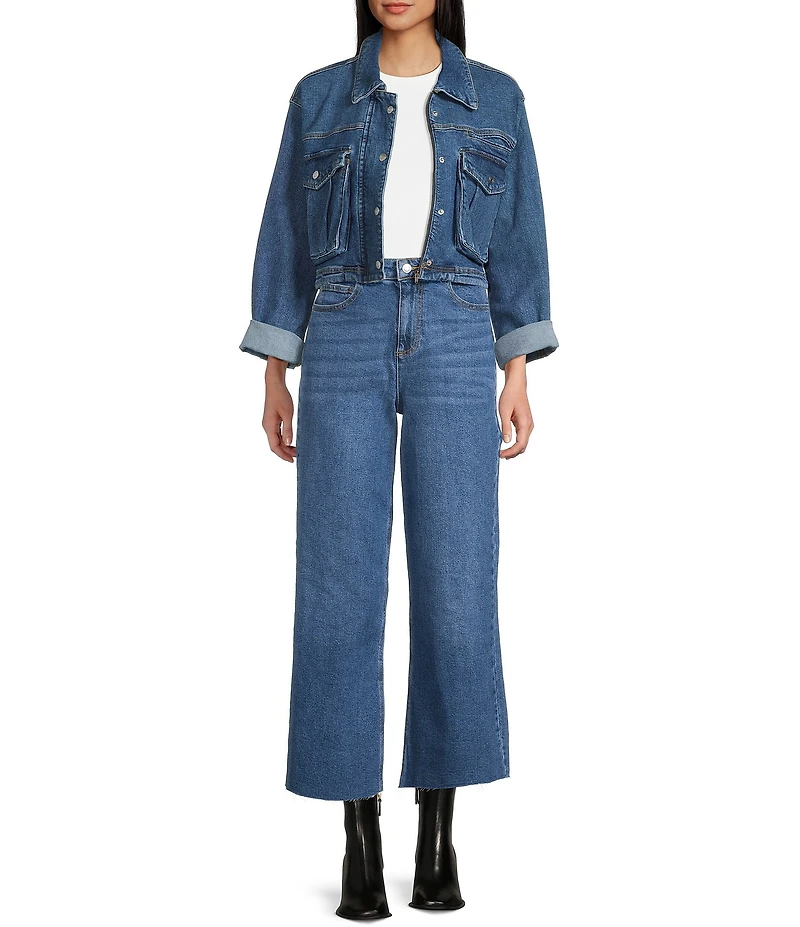 GB Cropped Denim Cargo Jacket