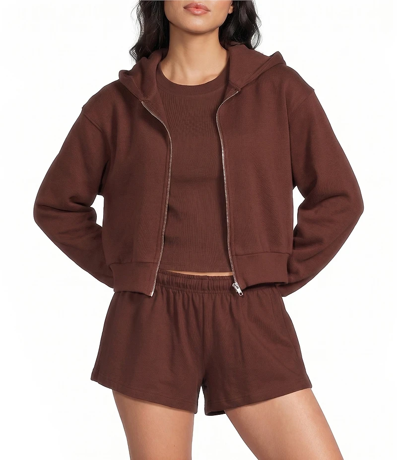 GB Cropped Zip Front Coordinating Hoodie