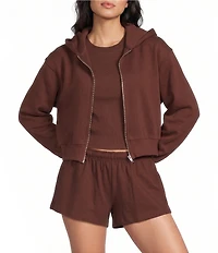 GB Cropped Zip Front Coordinating Hoodie