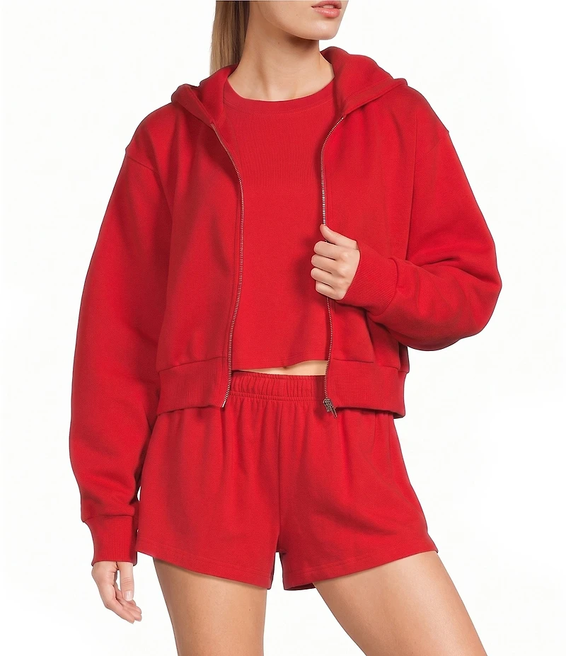 GB Cropped Zip Front Coordinating Hoodie