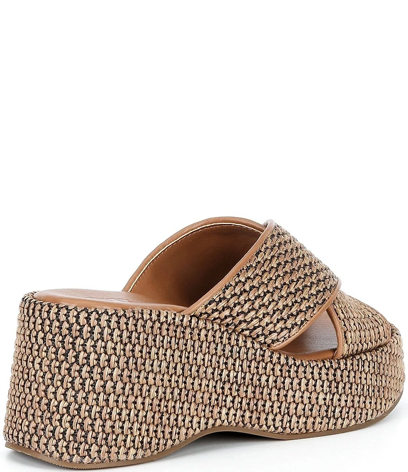 GB Day-Off Raffia Cross Banded Platform Sandals