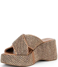 GB Day-Off Raffia Cross Banded Platform Sandals