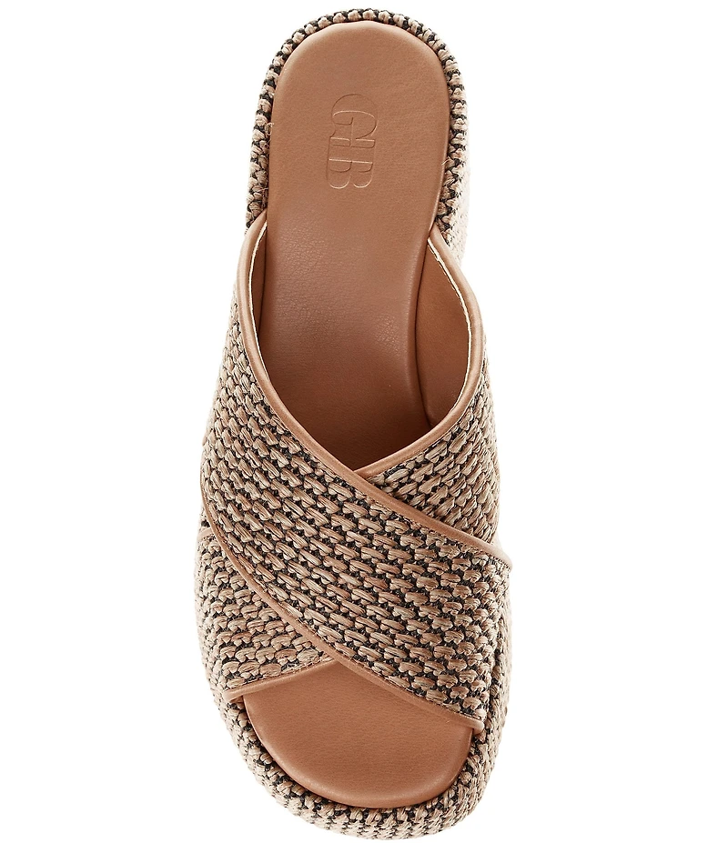 GB Day-Off Raffia Cross Banded Platform Sandals