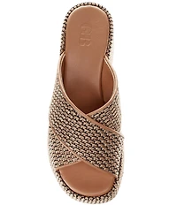 GB Day-Off Raffia Cross Banded Platform Sandals