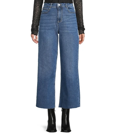 GB Denim Frayed Hem Wide Leg Jeans
