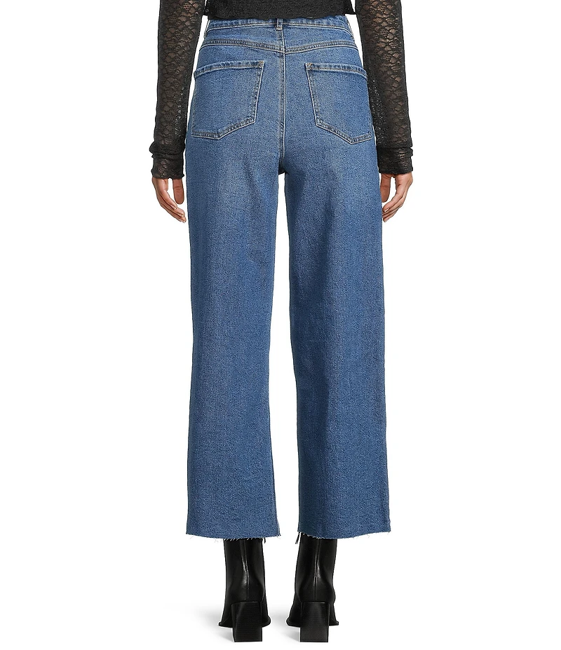 GB Denim Frayed Hem Wide Leg Jeans