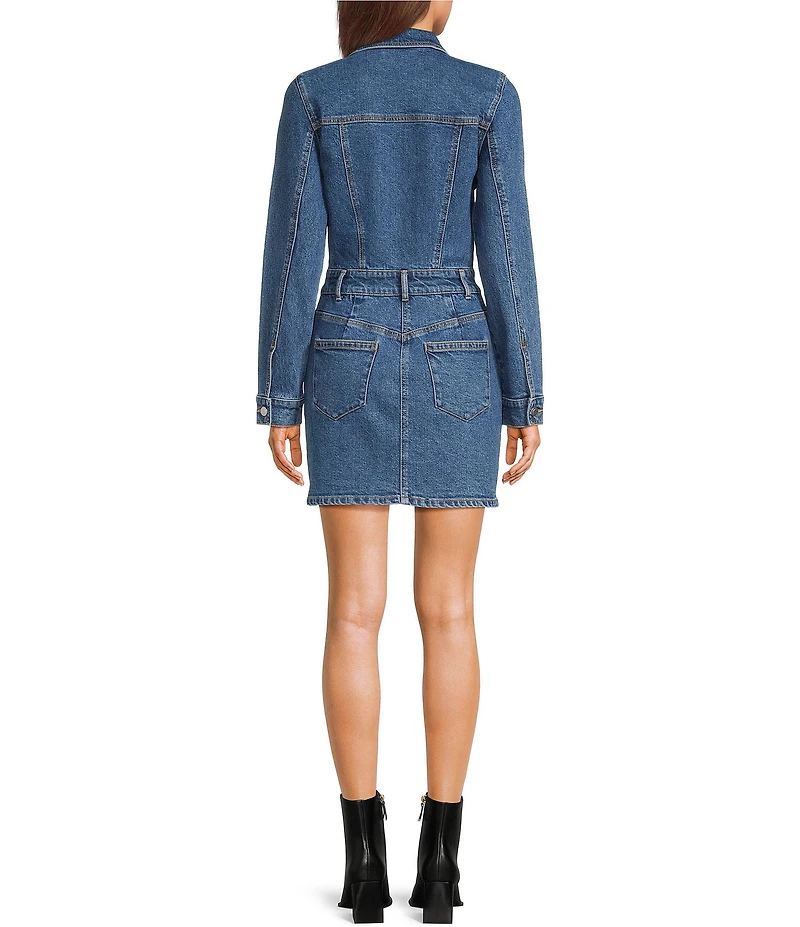 GB Denim Front Zip Mini Dress