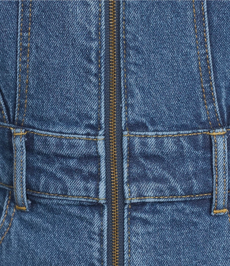 GB Denim Front Zip Mini Dress