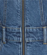 GB Denim Front Zip Mini Dress
